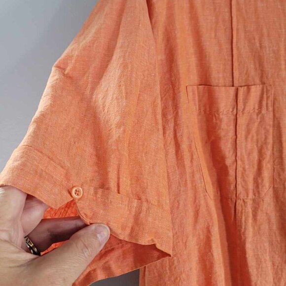 Mens Cubavera orange button up dress shirt. EUC - Picture 5 of 8